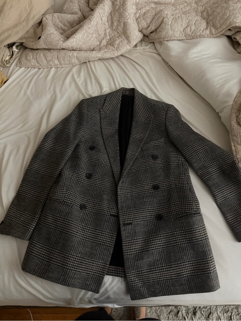 AllSaints Womens Gray Wool Blazer